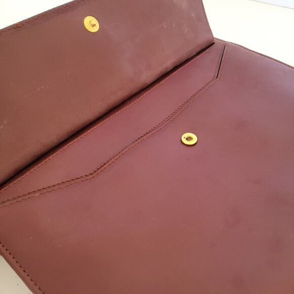 Cartier Must Line Vintage Wristlet Clutch Bordeaux Red Leather Zip Bag Unisex - Picture 8 of 12